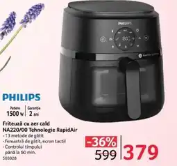 Selgros PHILIPS Friteuză cu aer cald NA220/00 Tehnologie RapidAir Ofertă