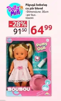 Selgros Păpuşă bebeluş cu păr blond Ofertă