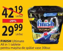 CBA FINISH Ultimate All in 1 tablete pentru maşina de spălat vase 30buc Ofertă
