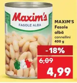 Kaufland MAXIM’S Fasole albă cannellini 400 g Ofertă