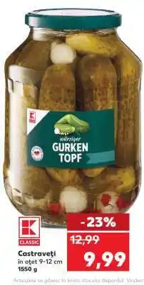 Kaufland Castraveți în oțet 9-12 cm Ofertă