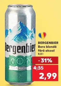 Kaufland BERGENBIER Bere blondă fără alcool 0,5 l Ofertă