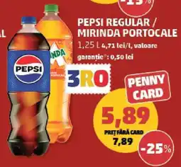 Penny PEPSI regular/MIRINDA portocale Ofertă