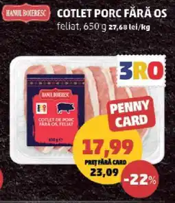 Penny Cotlet Porc Fără Os Ofertă