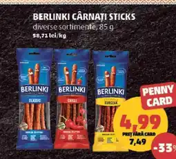 Penny BERLINKI CÂRNAȚI STICKS Ofertă