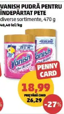 Penny Vanish Pudră pentru Îndepărtat Pete Ofertă