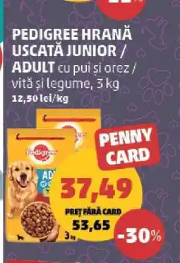 Penny PEDIGREE HRANĂ USCATĂ JUNIOR / ADULT Ofertă