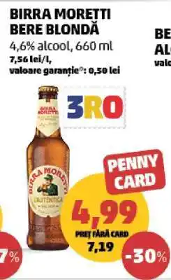 Penny BIRRA MORETTI Bere blondă Ofertă