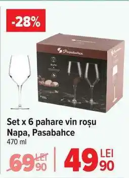 Carrefour Set x 6 pahare vin roșu Napa, Pasabahce Ofertă