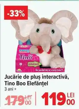 Carrefour Jucărie de pluș interactivă, Tino Boo Elefănțel Ofertă