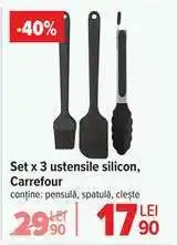Carrefour Set x 3 ustensile silicon, Carrefour Ofertă