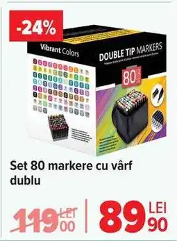 Carrefour Set 80 markere cu vârf dublu Ofertă