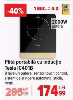 Carrefour Plită portabilă cu inducție Tesla IC401B Ofertă