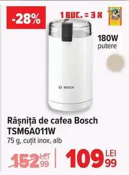 Carrefour Râșniță de cafea Bosch TSM6A011W Ofertă