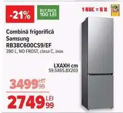 Carrefour Combină frigorifică Samsung RB38C600CS9/EF Ofertă