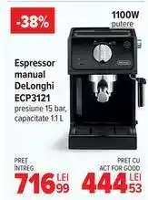 Carrefour Espressor manual DeLonghi ECP3121 Ofertă