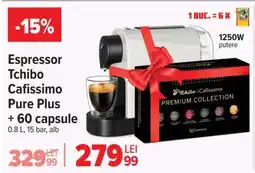 Carrefour Espressor Tchibo Cafissimo Pure Plus + 60 Capsule Ofertă