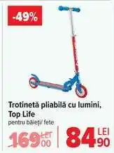 Carrefour Trotinetă pliabilă cu lumini Top Life Ofertă
