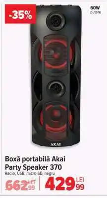 Carrefour Boxă portabilă Akai Party Speaker 370 Ofertă