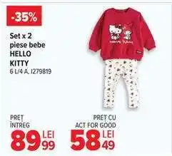 Carrefour Set x 2 piese bebe HELLO KITTY Ofertă