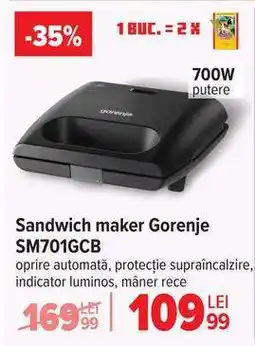 Carrefour Sandwich maker Gorenje SM701GCB Ofertă