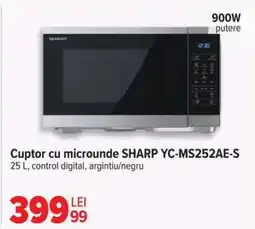 Carrefour Cuptor cu microunde Sharp YC-MS252AE-S Ofertă