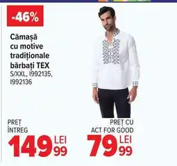 Carrefour Cămașă cu motive tradiționale, bărbați, TEX Ofertă