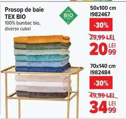 Carrefour Prosop de baie TEX BIO 50x100 cm Ofertă