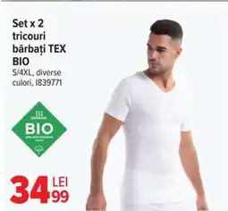 Carrefour Set x 2 tricouri bărbați, TEX BIO Ofertă
