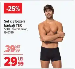 Carrefour Set x 3 boxeri bărbați, TEX Ofertă