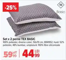 Carrefour Set x 2 perne TEX BASIC Ofertă