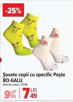 Carrefour Șosete copii cu specific Paște RO-GALU Ofertă