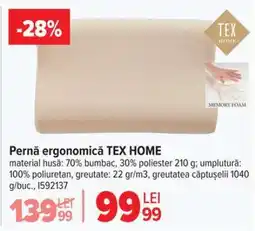 Carrefour Pernă ergonomică TEX HOME Ofertă