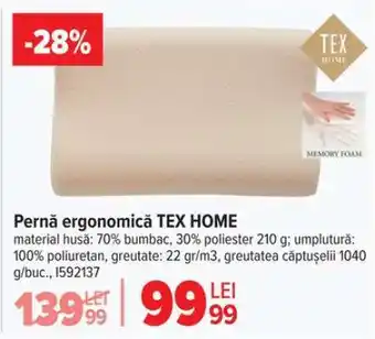 Carrefour Pernă ergonomică TEX HOME Ofertă