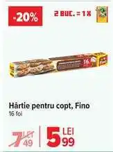 Carrefour Hârtie pentru copt, Fino Ofertă