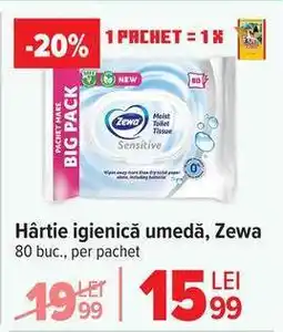 Carrefour Hârtie igienică umedă, Zewa Ofertă