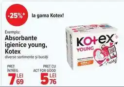 Carrefour Absorbante igienice young, Kotex Ofertă
