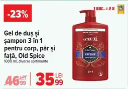 Carrefour Gel de duș și șampon 3 în 1 pentru corp, păr și față, Old Spice Ofertă