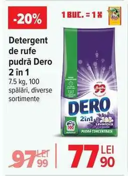 Carrefour Detergent de rufe pudră Dero 2 in 1 Ofertă
