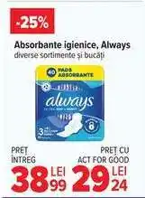 Carrefour Absorbante igienice Always Ofertă