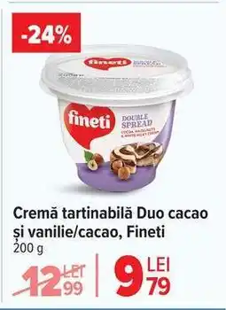 Carrefour Cremă tartinabilă Duo cacao și vanilie/cacao, Fineti Ofertă