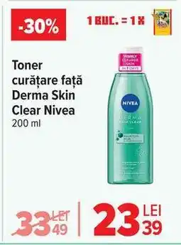Carrefour Toner curățare față Derma Skin Clear Nivea 200 ml Ofertă