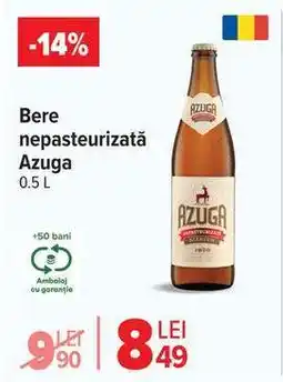 Carrefour Bere nepasteurizată Azuga 0.5 L Ofertă