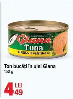 Carrefour Ton bucăți în ulei Giana Ofertă