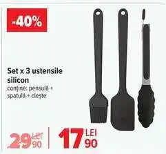 Carrefour Set x 3 ustensile silicon Ofertă
