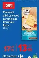 Carrefour Ciocolata albă cu cocos caramelizat, Carrefour Extra Ofertă