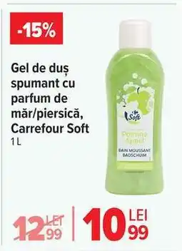 Carrefour Gel de duș spumant cu parfum de măr/piersică, Carrefour Soft Ofertă