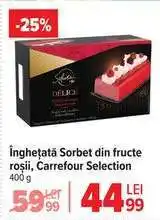 Carrefour Înghețată Sorbet din fructe roșii, Carrefour Selection Ofertă