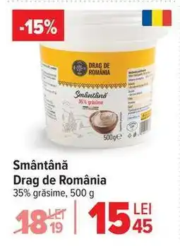 Carrefour Smântână Drag de România Ofertă