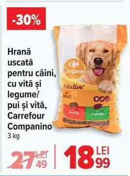 Carrefour Hrană uscată pentru câini cu vită și legume/pui și vită Carrefour Companino Ofertă